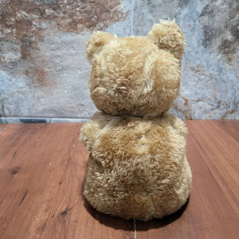 Vintage Brown Bear Shelf Sitter Plush Nursery Decor